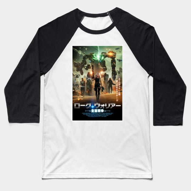 Rogue Warrior Robot Fighter Japanese Light Baseball T-Shirt by Empire Motion Pictures